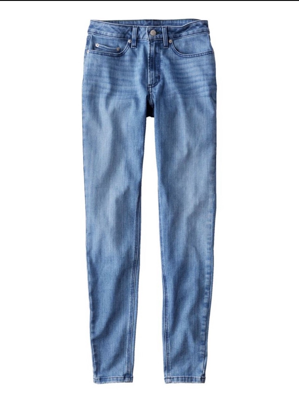 L.L.Bean BeanFlex Favorite Fit Skinny Jeans 16 Tall Stonewashed Stretch